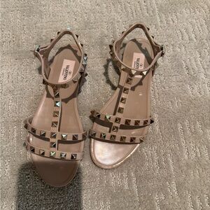 Valentino Women's Tan Rockstud Sandals size 35